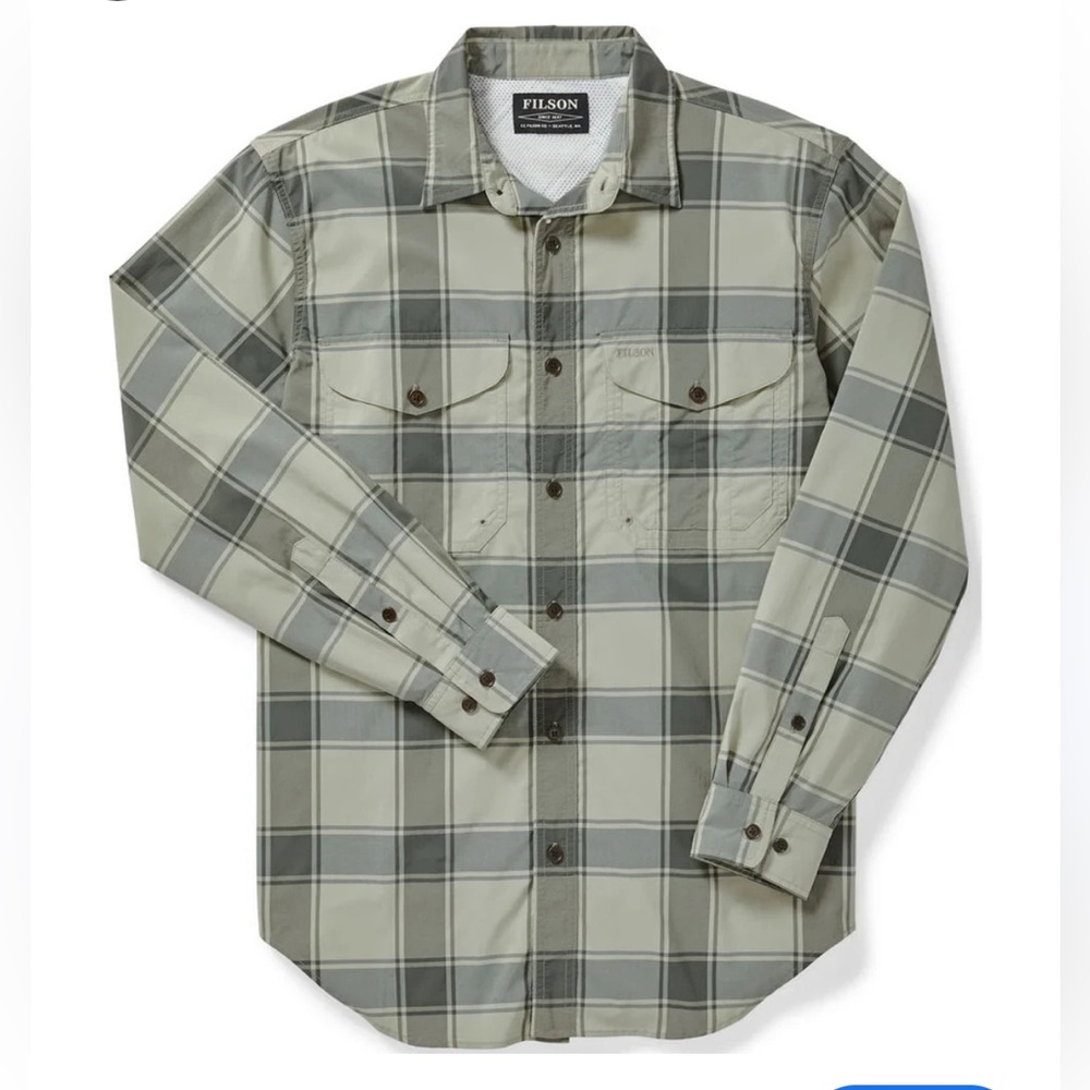 Filson Twin Lakes Sport Shirt in Sea Green Lichen Size Medium
